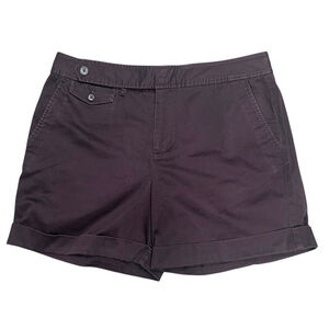 Lauren Ralph Lauren Brown Cuffed Chino Short Women Petite 14P Preppy Classic